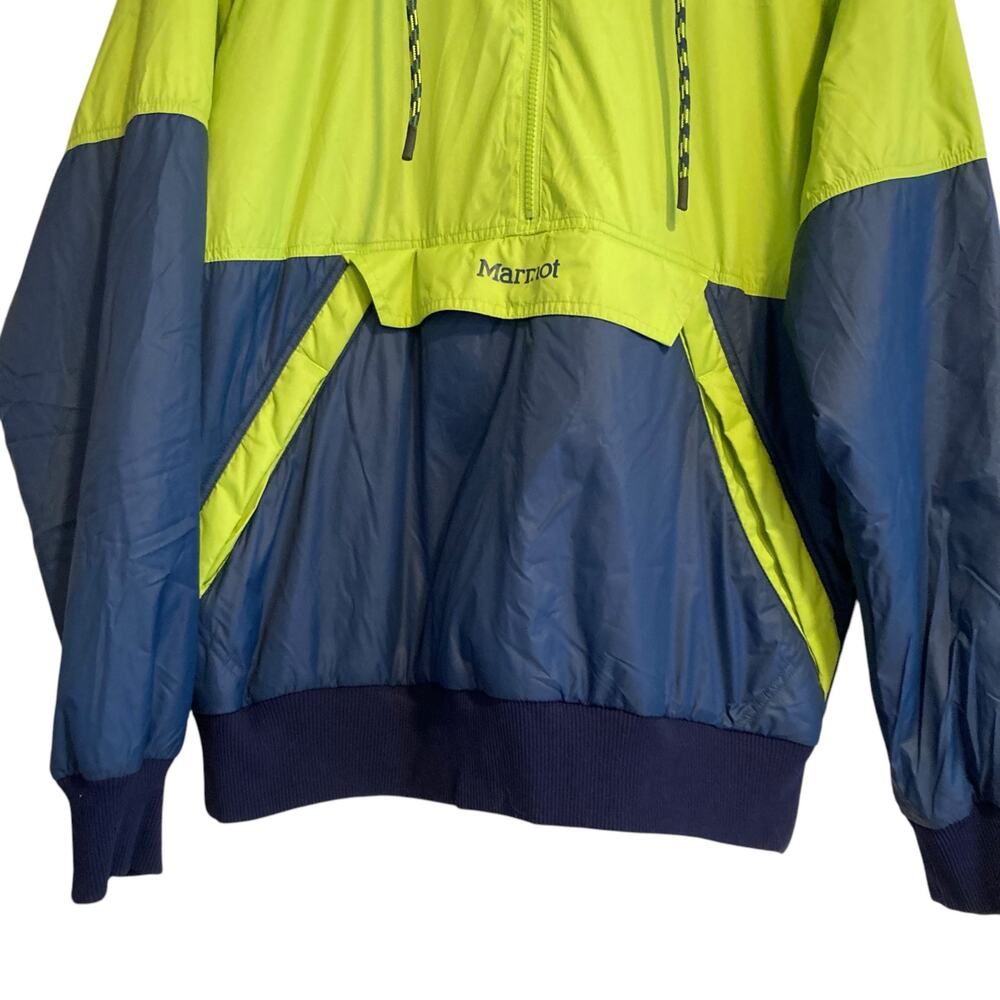 Marmot Lime Green Blue Anorak 3M Thinsulate Lightweight Macaw Coat Size Large - Picture 7 of 16